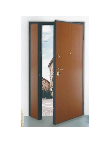 Portone blindato a 2 ante con pannello liscio