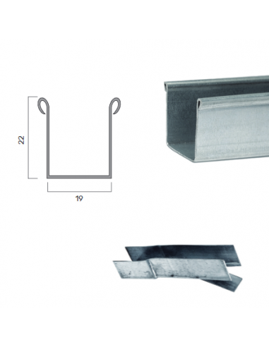Guida in Ferro Zincato - 22x19x22 mm