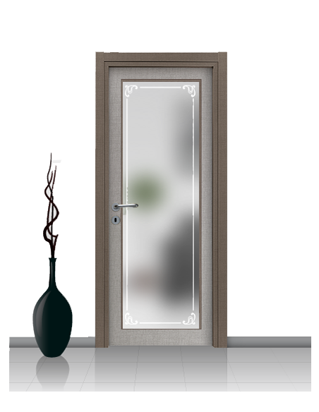 Porta con vetro e decori linea Diana 01