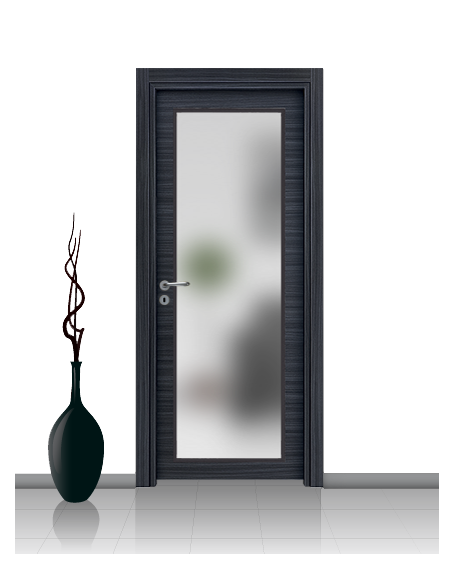 Porta con vetro e decori linea Diana 01