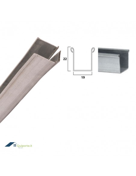 Guida in Ferro Zincato - 22x19x22 mm