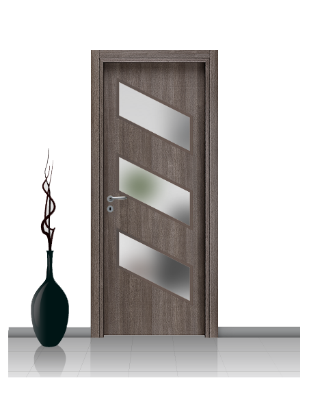 Porta con vetro e decori linea Diana 02