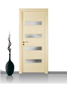 Porta con vetro e decori linea Diana 08