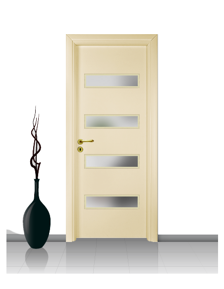 Porta con vetro e decori linea Diana 08