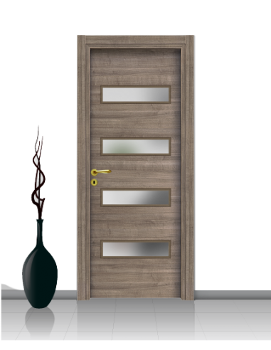 Porta con vetro e decori linea Diana 08
