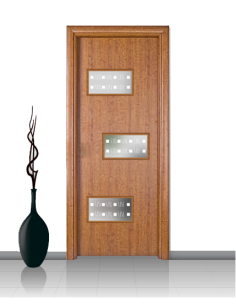 Porta con vetro e decori linea Diana 10