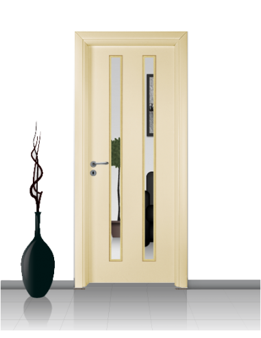 Porta con vetro e decori linea Diana 13