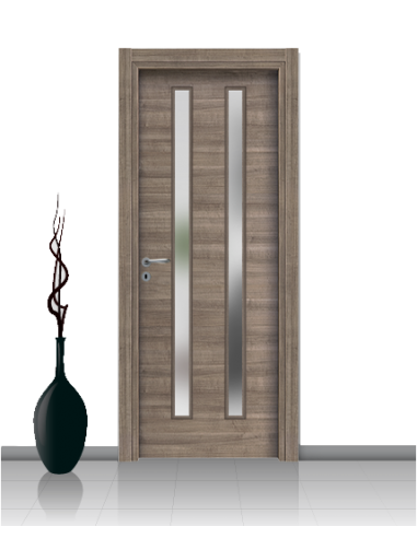 Porta con vetro e decori linea Diana 13