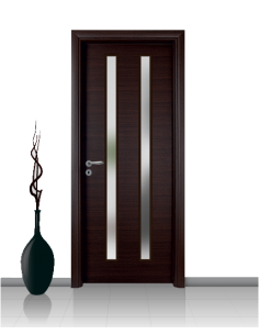 Porta con vetro e decori linea Diana 13