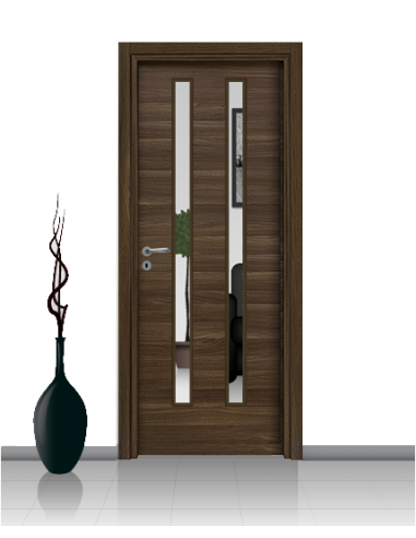 Porta con vetro e decori linea Diana 13