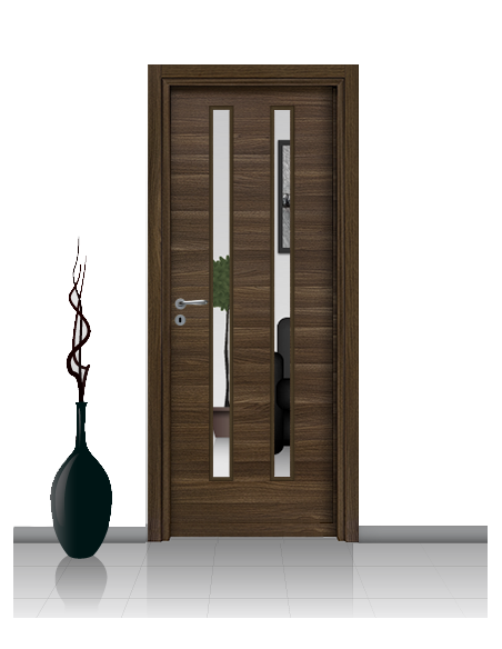 Porta con vetro e decori linea Diana 13