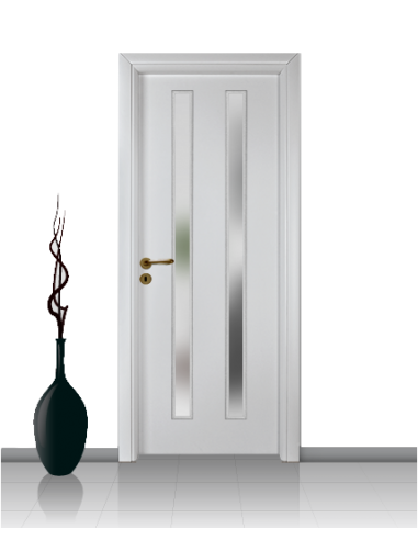 Porta con vetro e decori linea Diana 13
