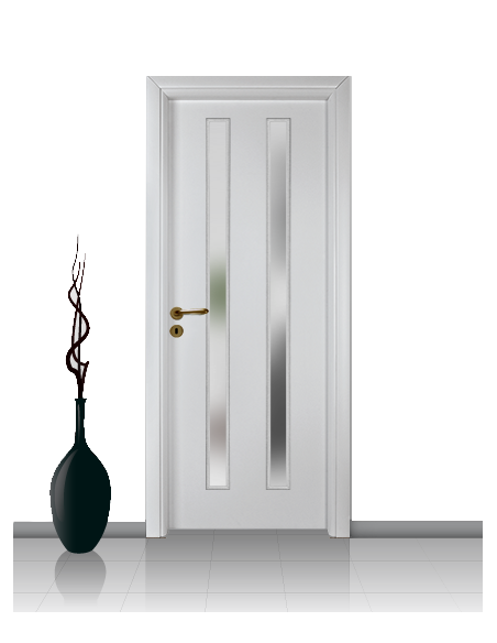 Porta con vetro e decori linea Diana 13