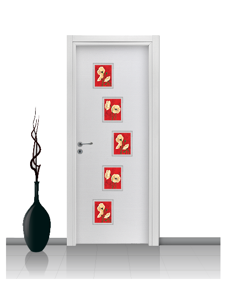 Porta con vetro e decori linea Diana 14