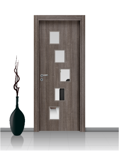 Porta con vetro e decori linea Diana 14