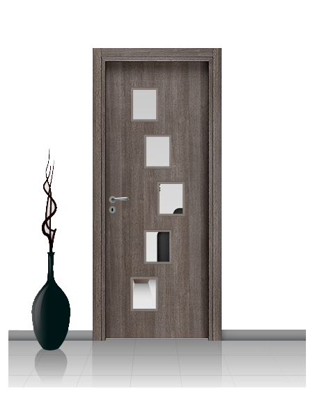 Porta con vetro e decori linea Diana 14