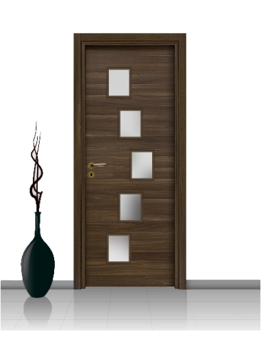 Porta con vetro e decori linea Diana 14