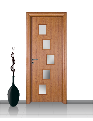 Porta con vetro e decori linea Diana 14