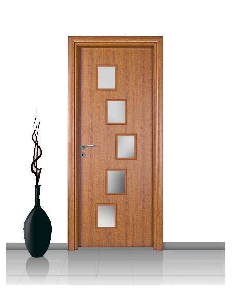 Porta con vetro e decori linea Diana 14