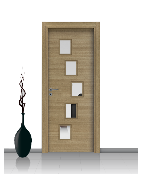 Porta con vetro e decori linea Diana 14