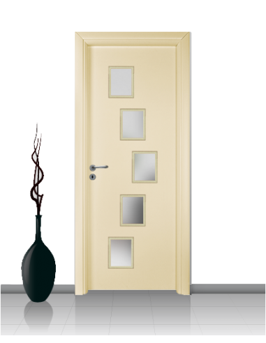 Porta con vetro e decori linea Diana 14