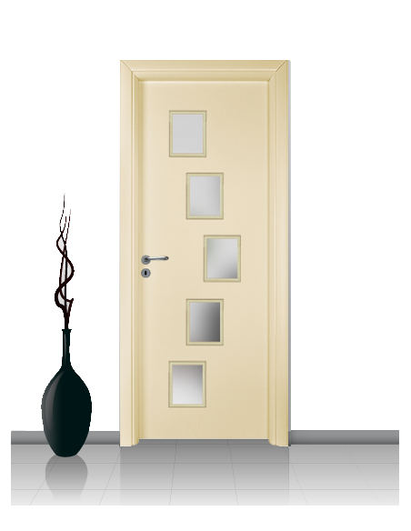 Porta con vetro e decori linea Diana 14