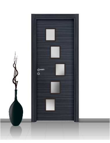 Porta con vetro e decori linea Diana 14