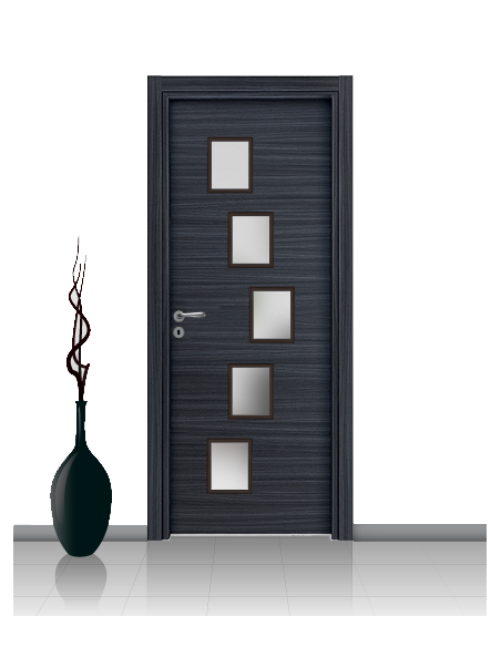 Porta con vetro e decori linea Diana 14