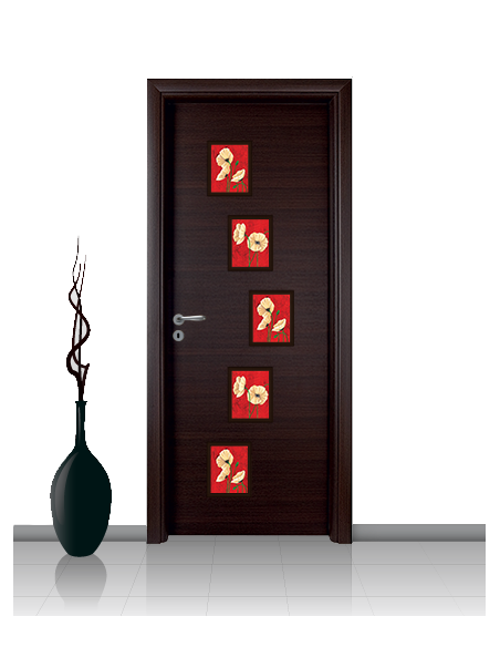 Porta con vetro e decori linea Diana 14