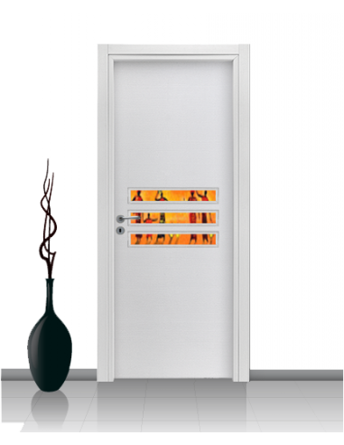 Porta con vetro e decori linea Diana 15