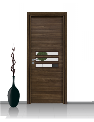 Porta con vetro e decori linea Diana 15