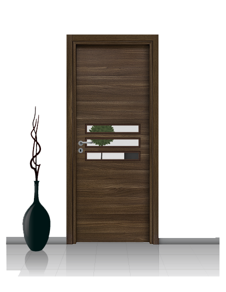 Porta con vetro e decori linea Diana 15