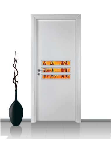 Porta con vetro e decori linea Diana 15