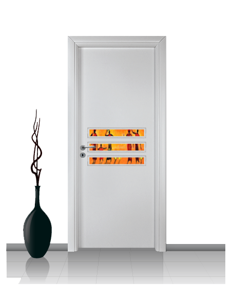 Porta con vetro e decori linea Diana 15