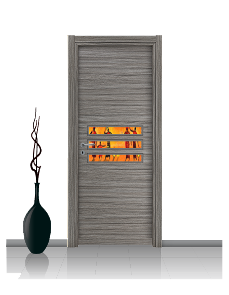 Porta con vetro e decori linea Diana 15