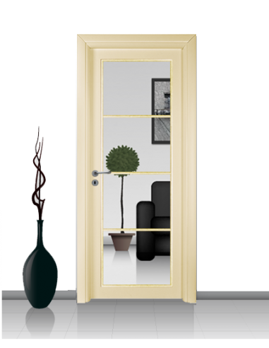 Porta con vetro e decori linea Diana 4V