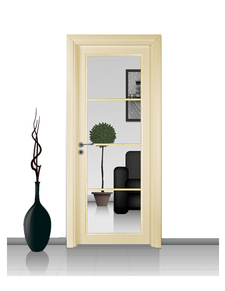 Porta con vetro e decori linea Diana 4V