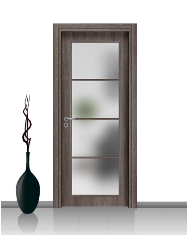 Porta con vetro e decori linea Diana 4V