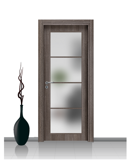Porta con vetro e decori linea Diana 4V