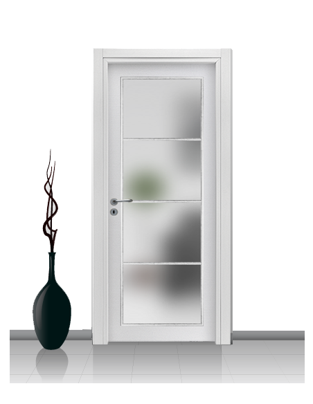 Porta con vetro e decori linea Diana 4V