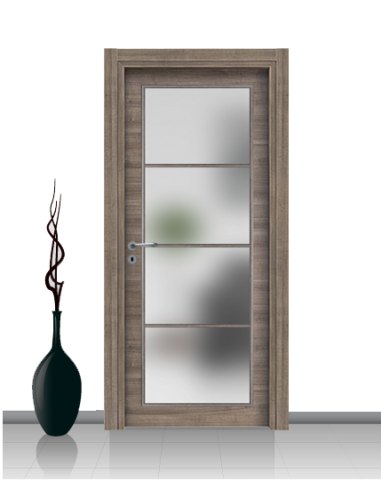 Porta con vetro e decori linea Diana 4V