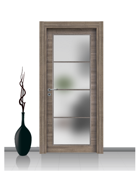Porta con vetro e decori linea Diana 4V