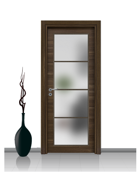 Porta con vetro e decori linea Diana 4V