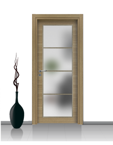 Porta con vetro e decori linea Diana 4V