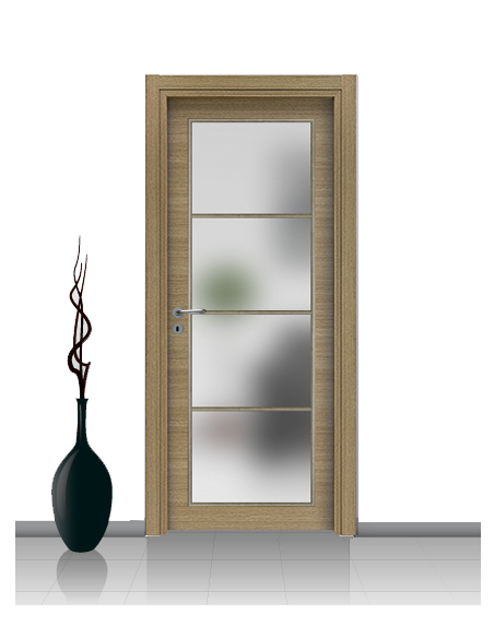 Porta con vetro e decori linea Diana 4V