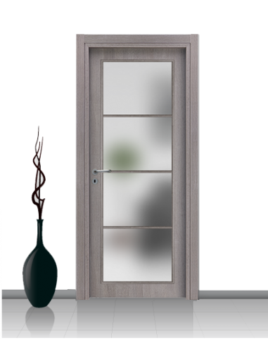 Porta con vetro e decori linea Diana 4V