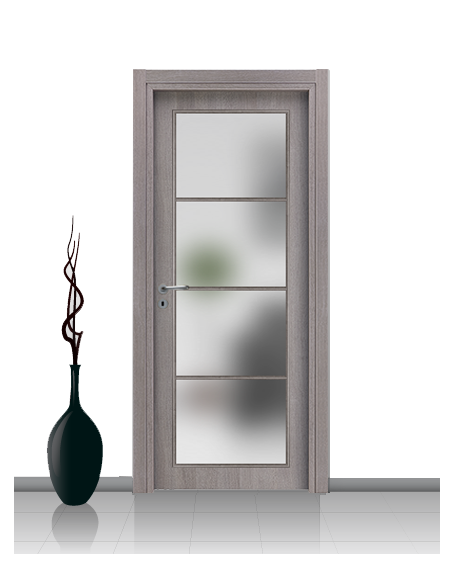 Porta con vetro e decori linea Diana 4V