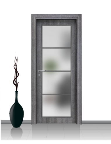 Porta con vetro e decori linea Diana 4V