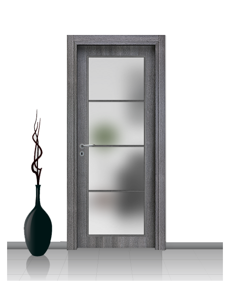 Porta con vetro e decori linea Diana 4V