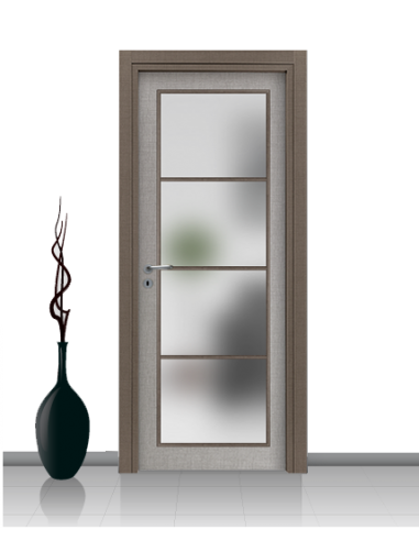 Porta con vetro e decori linea Diana 4V